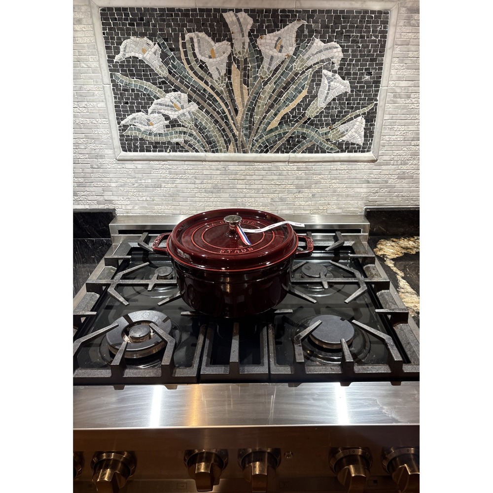 Staub Cast Iron 5.5 qt, Round, Dutch Oven, Grenadine - Read